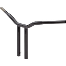 Kage Fighter Welded Straight-Riser Handlebar — 14" rise, 30" width, 3-1/2" riser spacing, Black