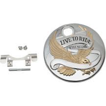 Live to Ride Fuel Console Door — Chrome, Gold