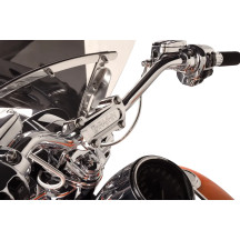 Handlebar Risers — Rise 6.5", Pullback 1.5", Clamp 1", 1/2-13 thread, Chrome