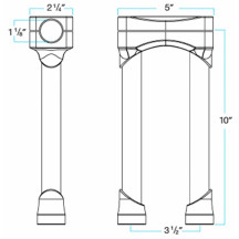 Murdock O/S Elevadores — abrazadera 1-1/8", elevación 25,5 cm, Cromo
