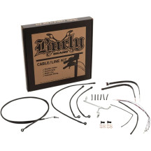 Kit completo de cables/latiguillos trenzados de acero inoxidable para manillar — Altura manillar 16", Ape Hanger, ABS