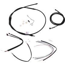 Kit completo de cables y líneas de manillar de vinilo negro para Ape Hangers — 16" manillar, ABS