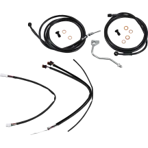 Kit completo de cables/líneas de manillar de vinilo negro para Ape Hangers — ajuste para elevadores de 14"