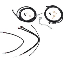 Kit completo de cables/líneas de manillar de vinilo negro para Ape Hangers — 16" de altura de manillar