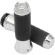 Puños personalizados — diámetro de manillar 25.4 mm (1"), longitud 12.7 cm (5"), Negro, Cromo