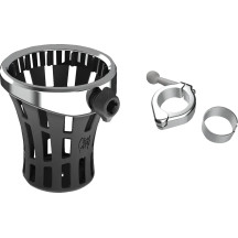 Gen 2 Drink Holder — 31.8 mm (1-1/4"), 28.6 mm (1-1/8"), Black, Chrome