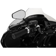 Mini Stocker Forged Mirror — 69.85 mm head, 114.3 mm width, Black anodized, left screw-in