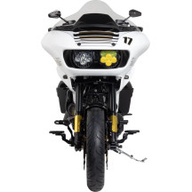 Mini Stocker Forged Mirror — 69.85 mm head, 114.3 mm width, Black anodized, left screw-in