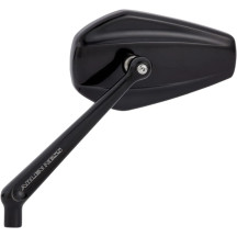 Espejo Mini Stocker Forjado — 69,85 mm alto, 114,3 mm ancho, montaje roscado, derecho, negro anodizado