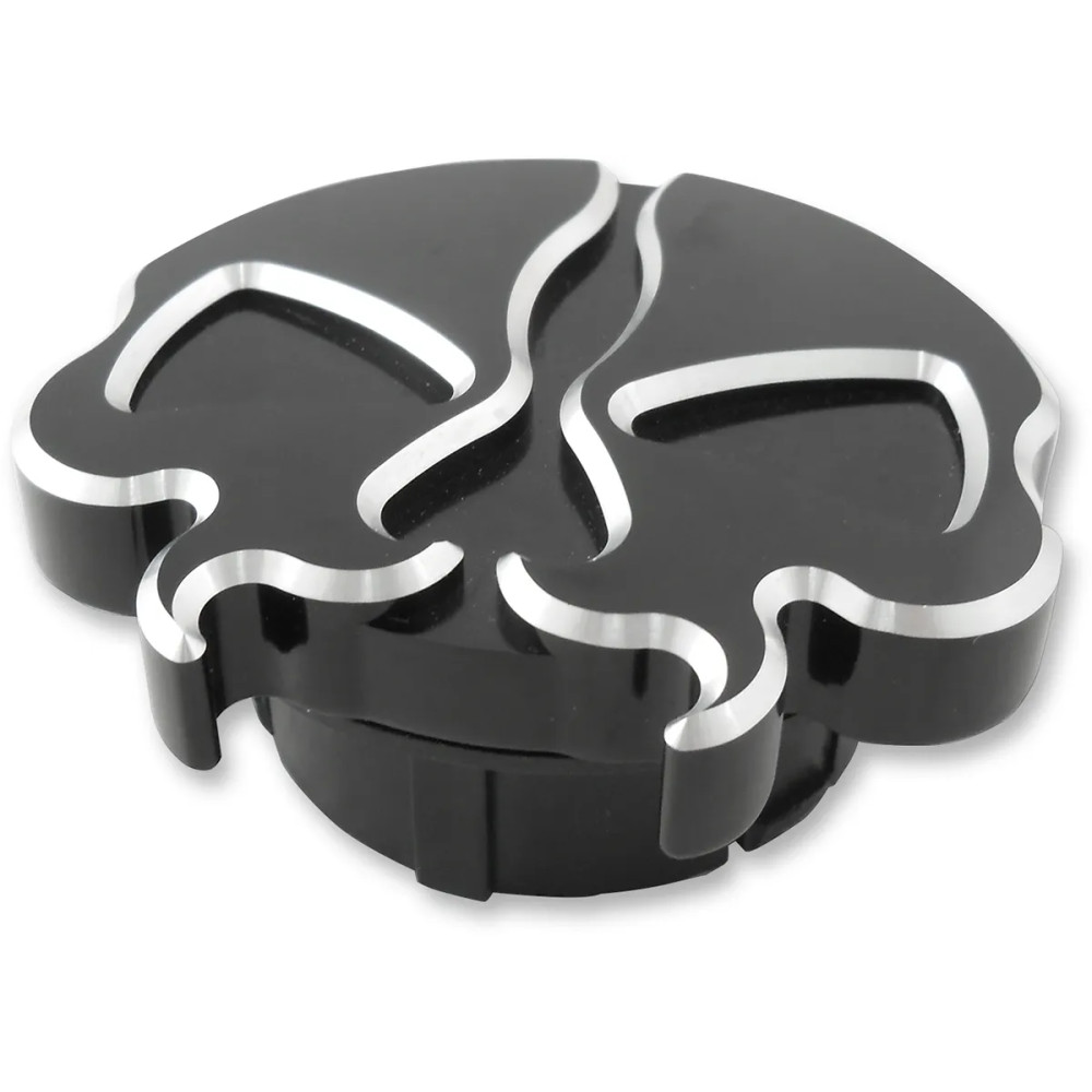 Split Skull Gas Cap — Die-cast aluminum, Black