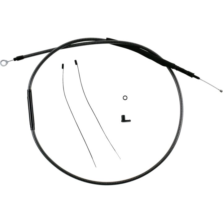 Cable de embrague KARBONFIBR pulido rediseñado — 174,5 cm (68-11/16") longitud, ajustador 83,5 cm (32-15/16"), plateado pulido