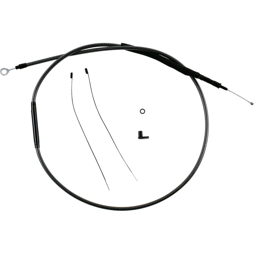 Cable de embrague KARBONFIBR pulido rediseñado — 174,5 cm (68-11/16") longitud, ajustador 83,5 cm (32-15/16"), plateado pulido