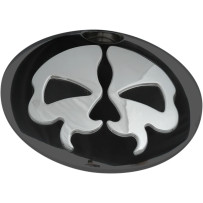 Split Skull Fuel Door — Black, Silver