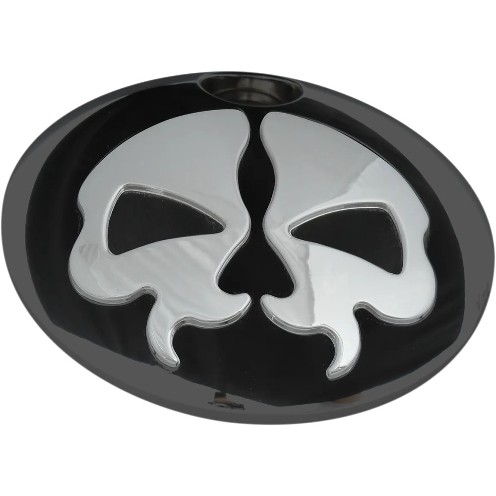 Split Skull Fuel Door — Black, Silver