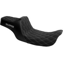 Asiento High Noon — Negro/Plata, compat. con modelos '97-'07 FLT/FLHT/FLTR, 78.74 cm L