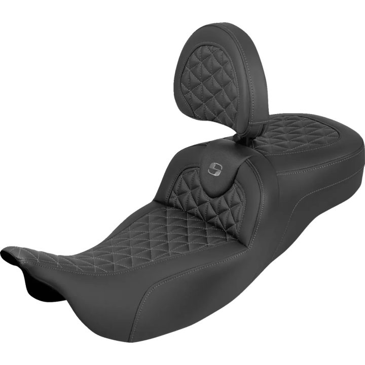 Asiento RoadSofa™ Tri Gripper de alcance extendido — Largo 17-1/2", Ancho 15", Soporte lumbar 5-1/2", Negro, Gris