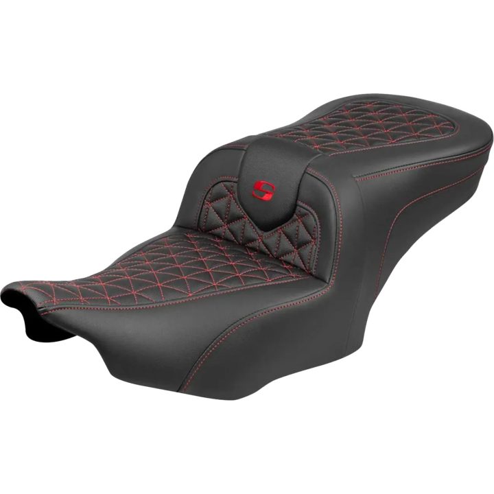Roadsofa™ Standard Reach Seat — Standard tank fit, Black, Red