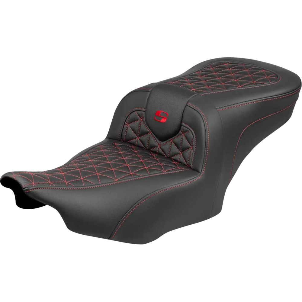 Roadsofa™ Standard Reach Seat — Standard tank fit, Black, Red