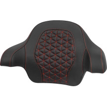 Tour-Pak® Passenger Pad — 35.5 cm H × 35.5 cm W × 20.32 cm T (14 × 14 × 8 in), Black, Red