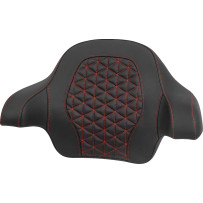 Tour-Pak® Passenger Pad — 35.5 cm H × 35.5 cm W × 20.32 cm T (14 × 14 × 8 in), Black, Red