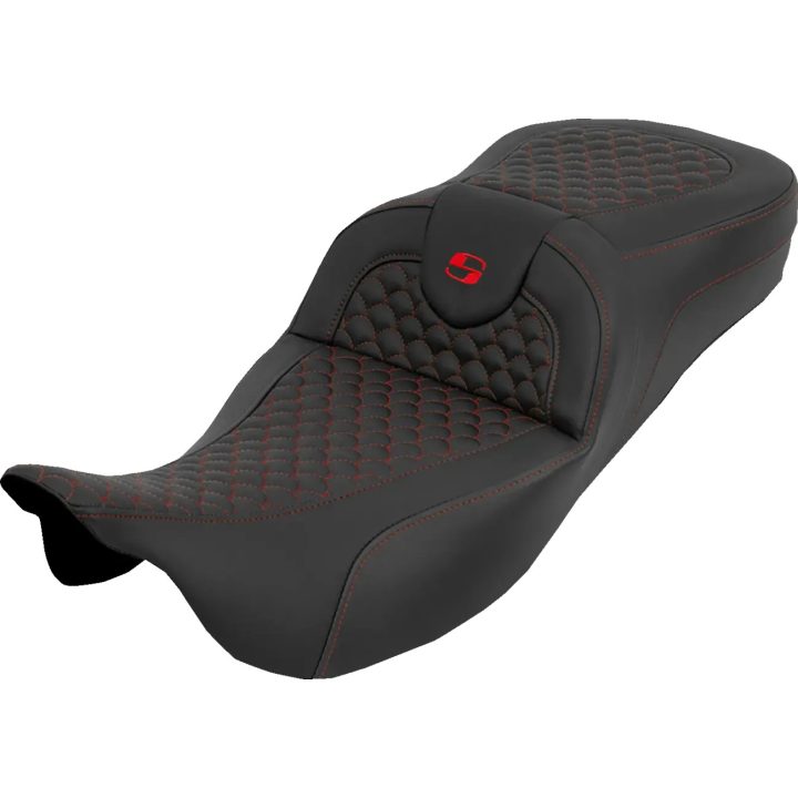 Extended Reach RoadSofa™ Seat — 17-1/2" L driver, 15" W, 5-1/2" lumbar, Black, Red