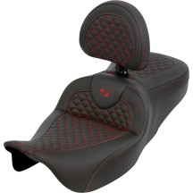 Dragon Scale Stitch RoadSofa™ Seat — 31" overall length, 15-1/2" driver width, Black, Red