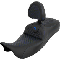 Dragon Scale Stitch RoadSofa™ Seat — 44.5 cm (17-1/2") driver length, 38 cm (15") driver width, Black, Blue