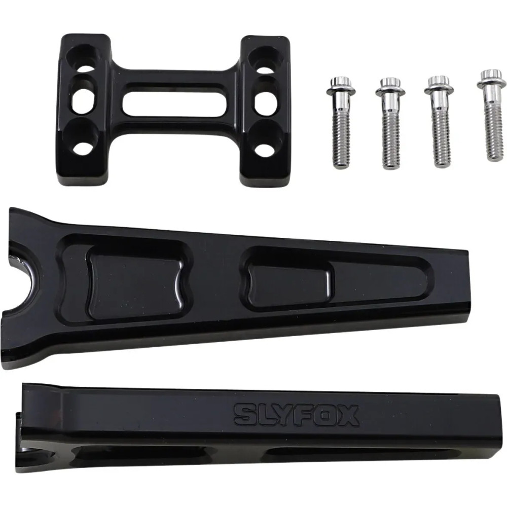 Handlebar Riser Kit — 3.5" width, 25.4 mm clamp, 20.5 cm rise, Black