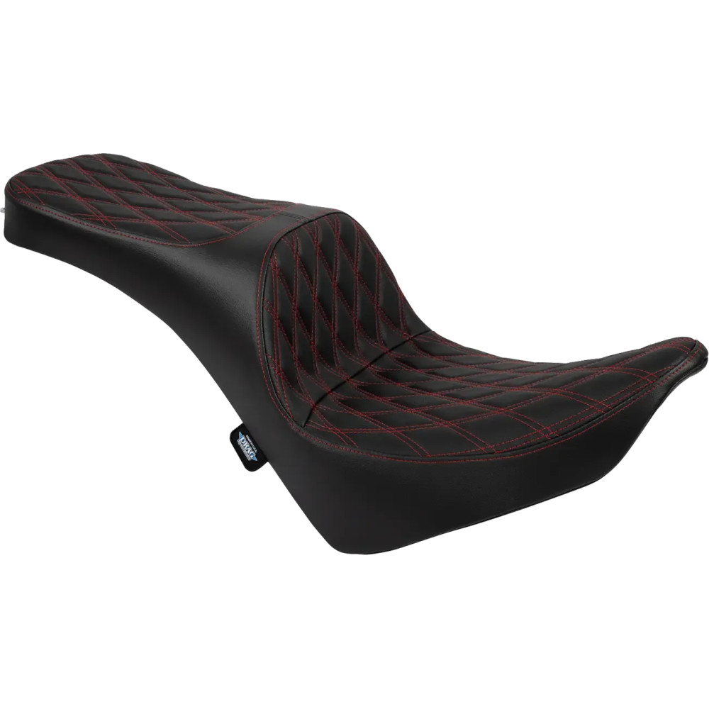 Asiento Freedom Touring — 34.5 cm ancho conductor, 76 cm largo, 2 plazas, Negro/Rojo