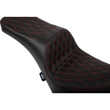 Asiento Freedom Touring — 34.5 cm ancho conductor, 76 cm largo, 2 plazas, Negro/Rojo