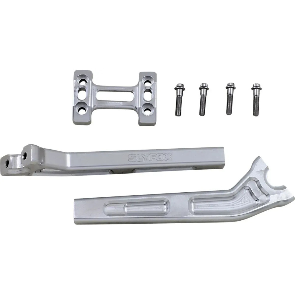 Handlebar Riser Kit — 25.4 mm (1") clamp, 38.1 mm (1-1/2") pullback, 25.5 cm (10") rise, Raw