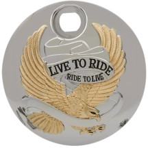 Live to Ride Fuel Console Door — Chrome, Gold