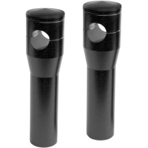 Elevadores Elite personalizados de aluminio mecanizado — elevación 15 cm (6"), sujeción 1", para FXSTS Triple Trees, negro