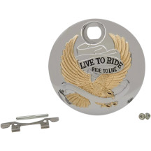 Live to Ride Fuel Console Door — Chrome, Gold