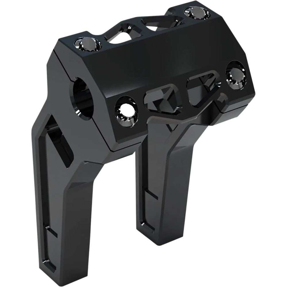 Elevadores de alto rendimiento — Diámetro de abrazadera 1", Retroceso 2", Elevación 6", Negro anodizado