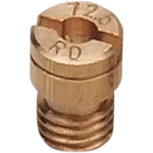 A-Bax Precision Keihin-Style Slot Head (KJ Prefix) Main Jets — 100 main jet, 6.00 mm head, 9.00 mm length, gold