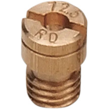 A-Bax Precision Keihin-style slot head (KJ prefix) main jets — 112.5 main jet, 6.00 mm head, 9.00 mm length, 4 pack