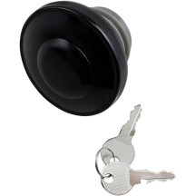 Screw-In Locking Gas Cap — Screw cap, vented, black gloss