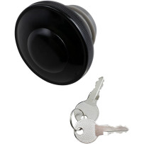 Screw-In Locking Gas Cap — Screw cap, vented, black gloss