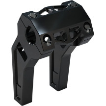 Elevadores de alto rendimiento — abrazadera 32 mm (1-1/4"), retroceso 50,8 mm (2"), elevación 15 cm (6"), negro anodizado