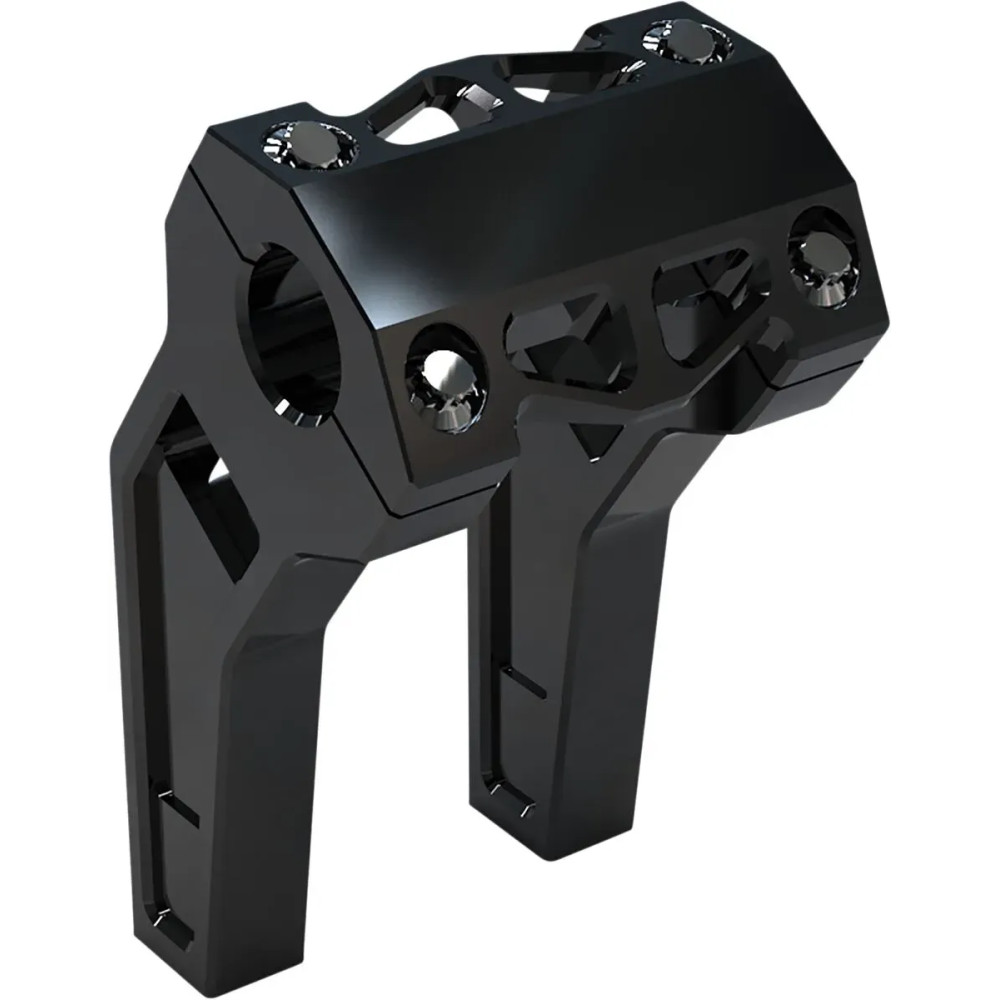 Elevadores de alto rendimiento — abrazadera 32 mm (1-1/4"), retroceso 50,8 mm (2"), elevación 15 cm (6"), negro anodizado