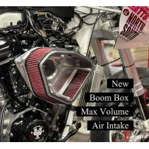 Boom Box Air Cleaner Kit — 2.8" height, 261 in² filter surface, Silver