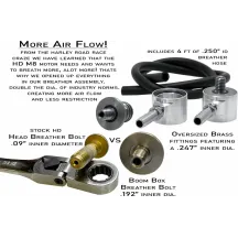 Boom Box Air Cleaner Kit — 2.8" height, 261 in² filter surface, Silver