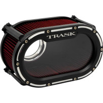 Big Papi High-Flow Air Cleaner — Oval, Negro/Plata, Reverse Cut