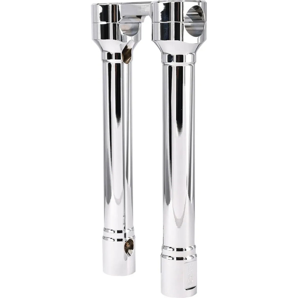 Elevadores Hole Shot — abrazadera 1", elevación 10", separación 3-1/2", cromo