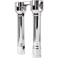 Hole Shot Risers — 8" rise, 1" clamp, 3.5" center spacing, Chrome