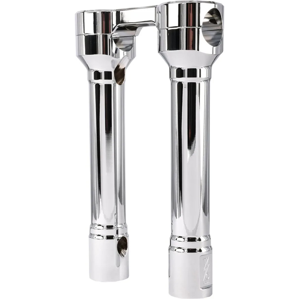 Hole Shot Risers — 8" rise, 1" clamp, 3.5" center spacing, Chrome