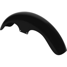 Guardabarros delantero Serie Hugger con bloques de montaje para Softail/Dyna — neumáticos 90/90-19 y 100/90-19, negro