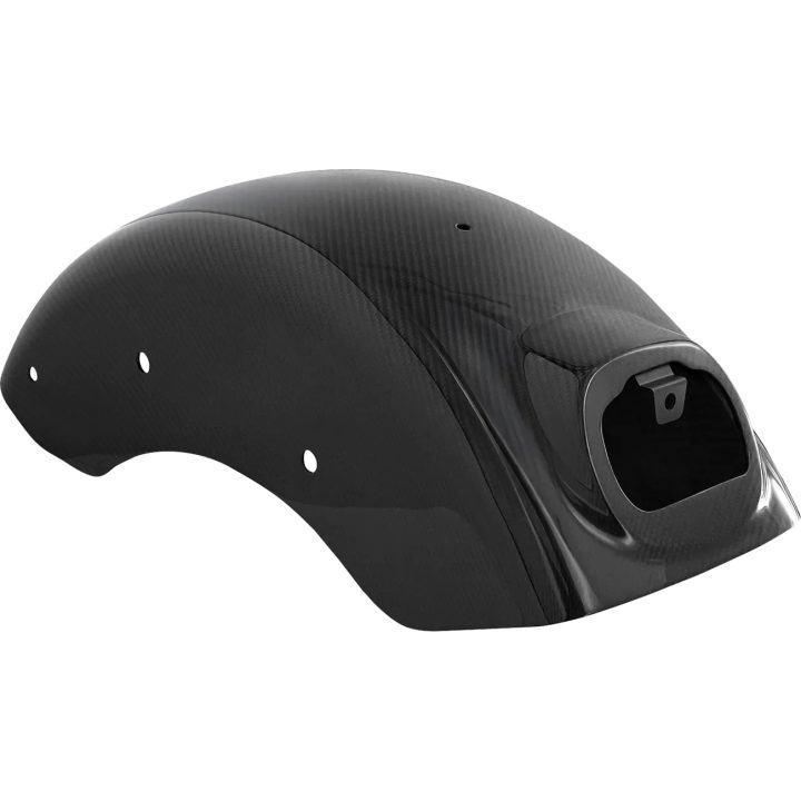 Guardabarros trasero de fibra de carbono para modelos Softail — negro, acabado brillante