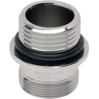 Petcock Adapter — 22 mm outlet, Black, Chrome